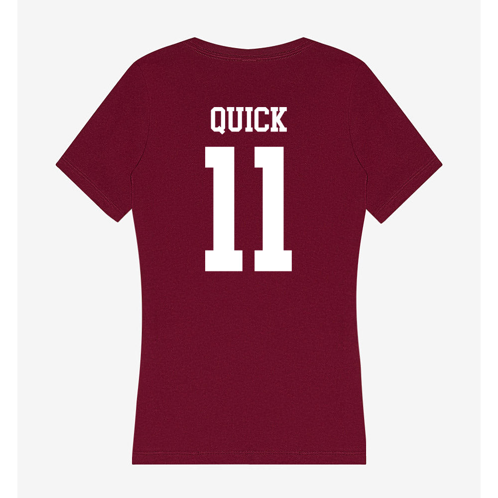 SIU Carbondale - NCAA Football : Markell Quick - Women's V-Neck T-Shirt-1