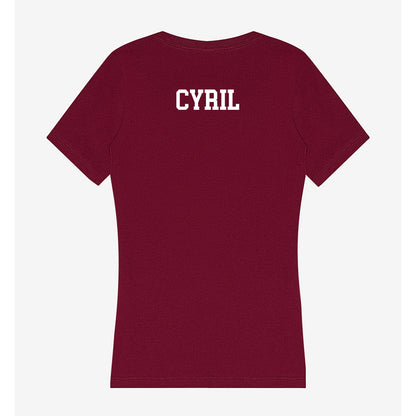 SIU Carbondale - NCAA Women's Track & Field : Raelyn Cyril - Women's V-Neck T-Shirt-1