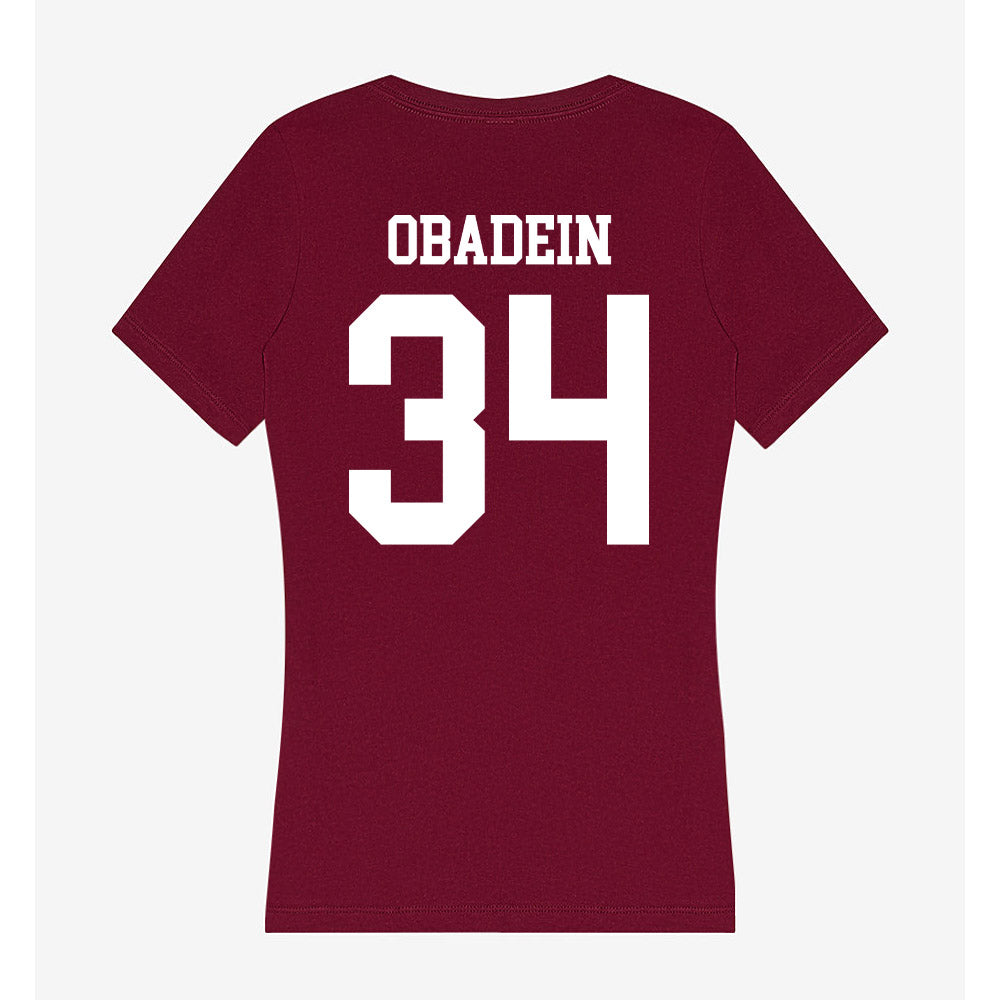 SIU Carbondale - NCAA Football : David Obadein - Women's V-Neck T-Shirt-1