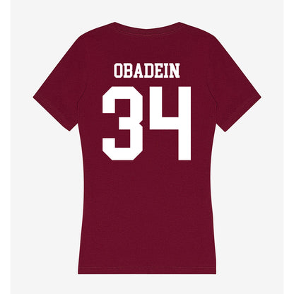 SIU Carbondale - NCAA Football : David Obadein - Women's V-Neck T-Shirt-1