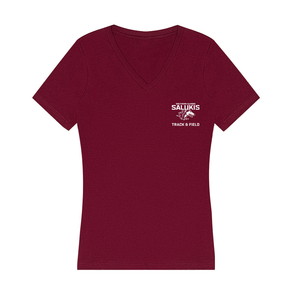 SIU Carbondale - NCAA Women's Track & Field : Raelyn Cyril - Women's V-Neck T-Shirt-0