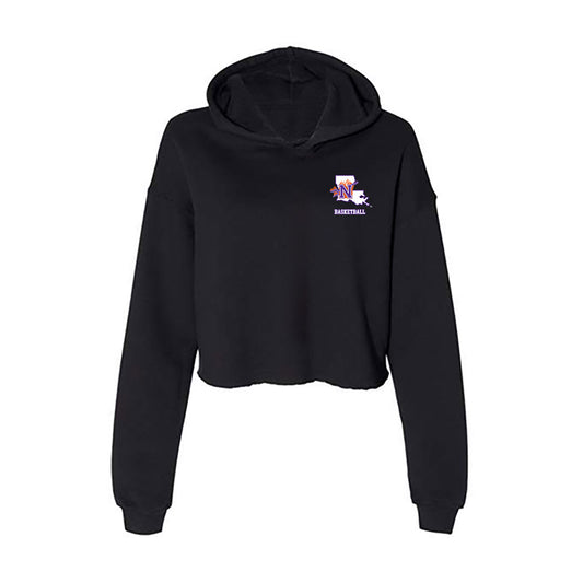 Northwestern State - NCAA Women's Basketball : Karma Wynn - Women's Crop Fleece Hooded Sweatshirt-0