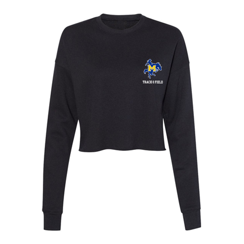 McNeese State - NCAA Men's Track & Field : Tanny Beard - Women's Cropped Crew Fleece-0