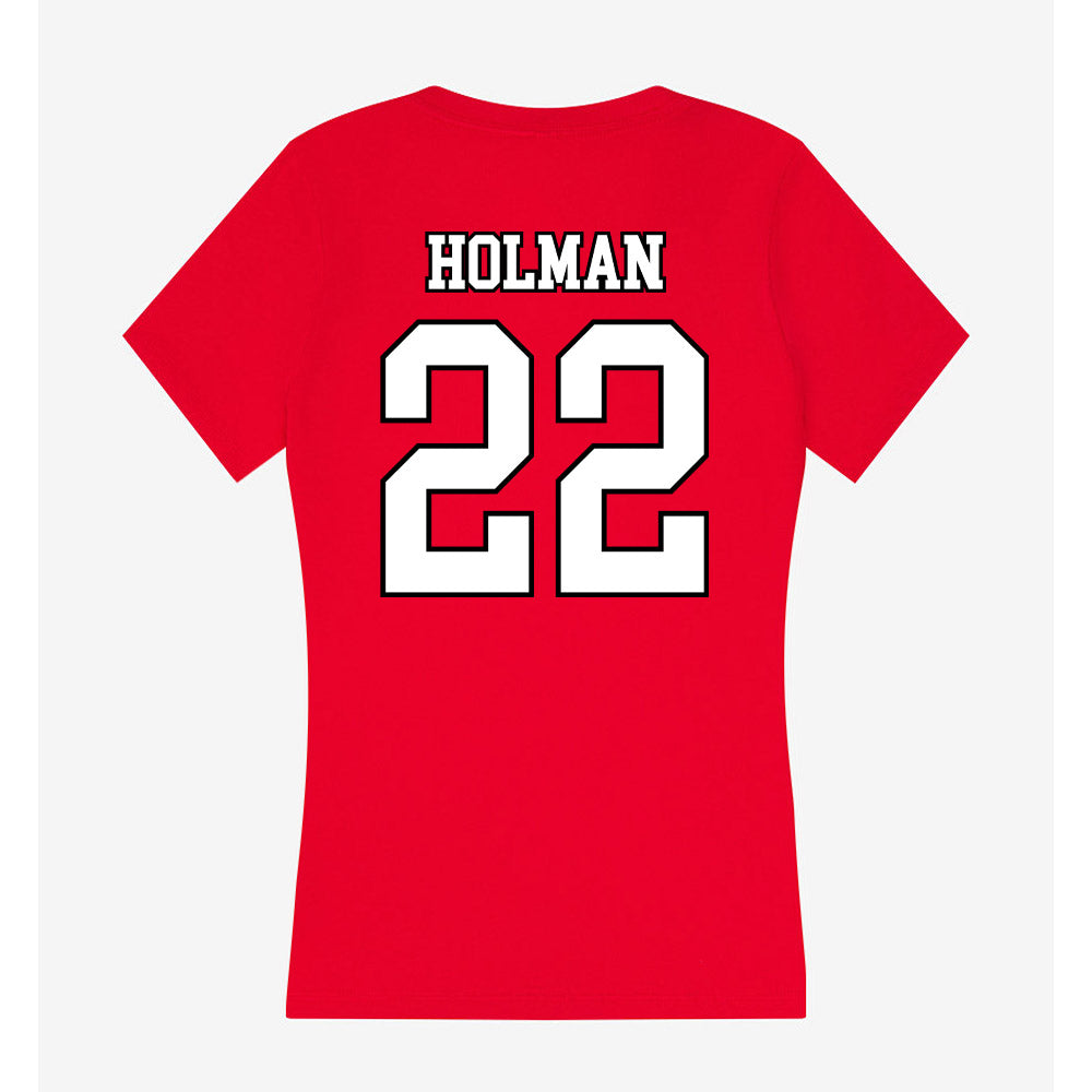 Youngstown State - NCAA Football : Dev Holman - Women's V-Neck T-Shirt-1