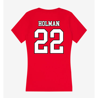 Youngstown State - NCAA Football : Dev Holman - Women's V-Neck T-Shirt-1