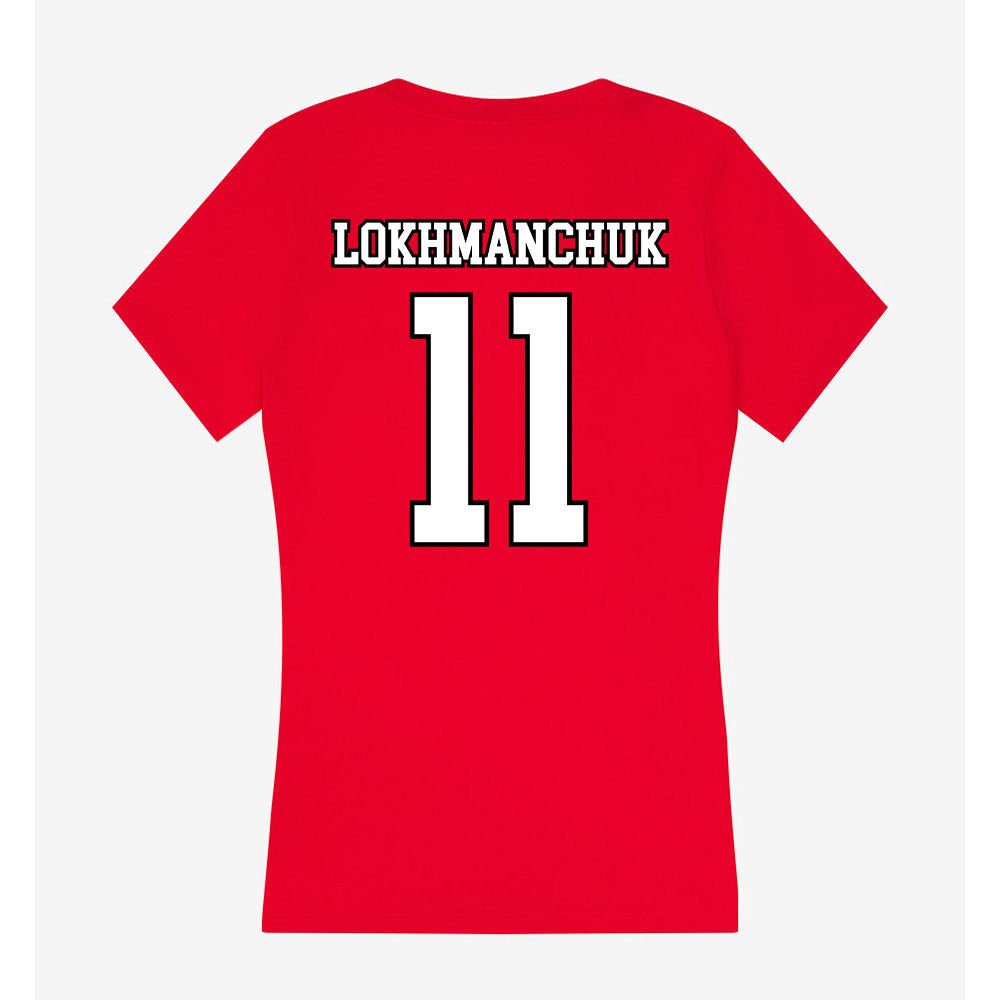 Youngstown State - NCAA Men's Basketball : Luka Lokhmanchuk - Women's V-Neck T-Shirt-1