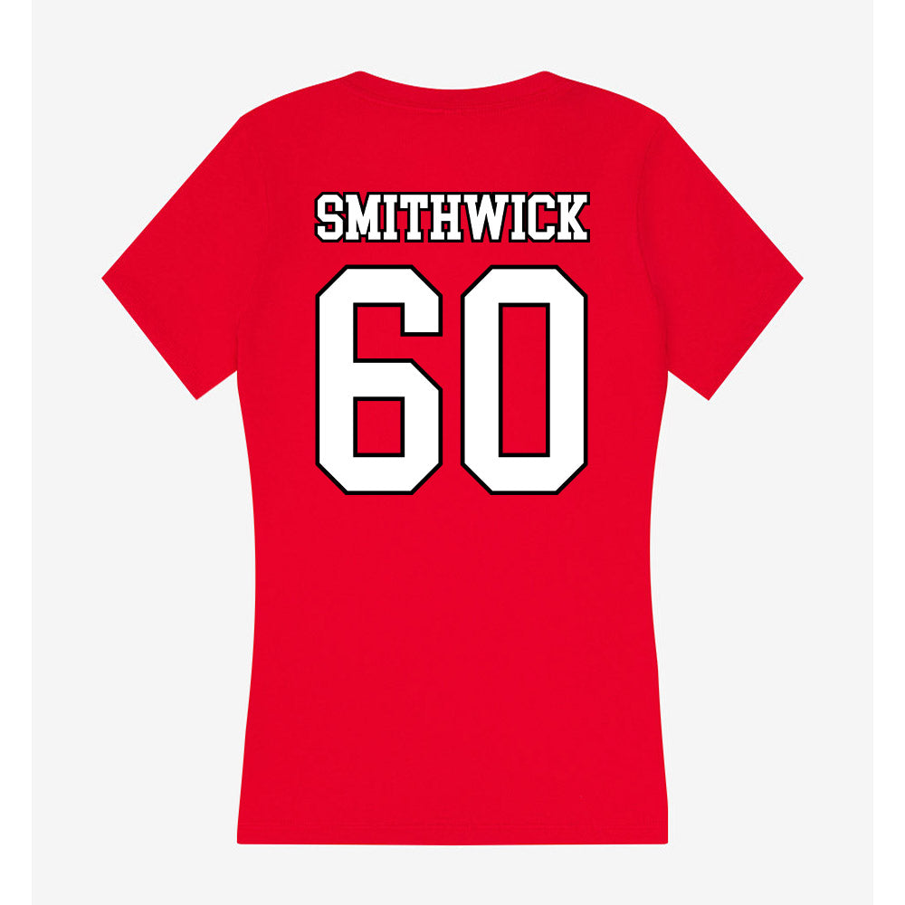 Youngstown State - NCAA Football : Najwan Smithwick - Women's V-Neck T-Shirt-1