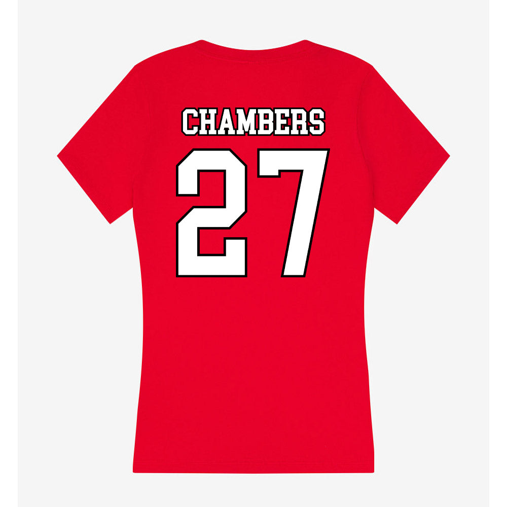 Youngstown State - NCAA Football : Lemondte Chambers - Women's V-Neck T-Shirt-1