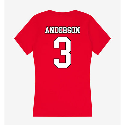 Youngstown State - NCAA Men's Basketball : Derrick Anderson - Women's V-Neck T-Shirt-1