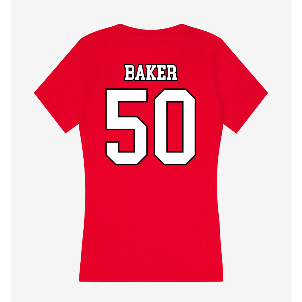 Youngstown State - NCAA Women's Basketball : Sarah Baker - Women's V-Neck T-Shirt-1
