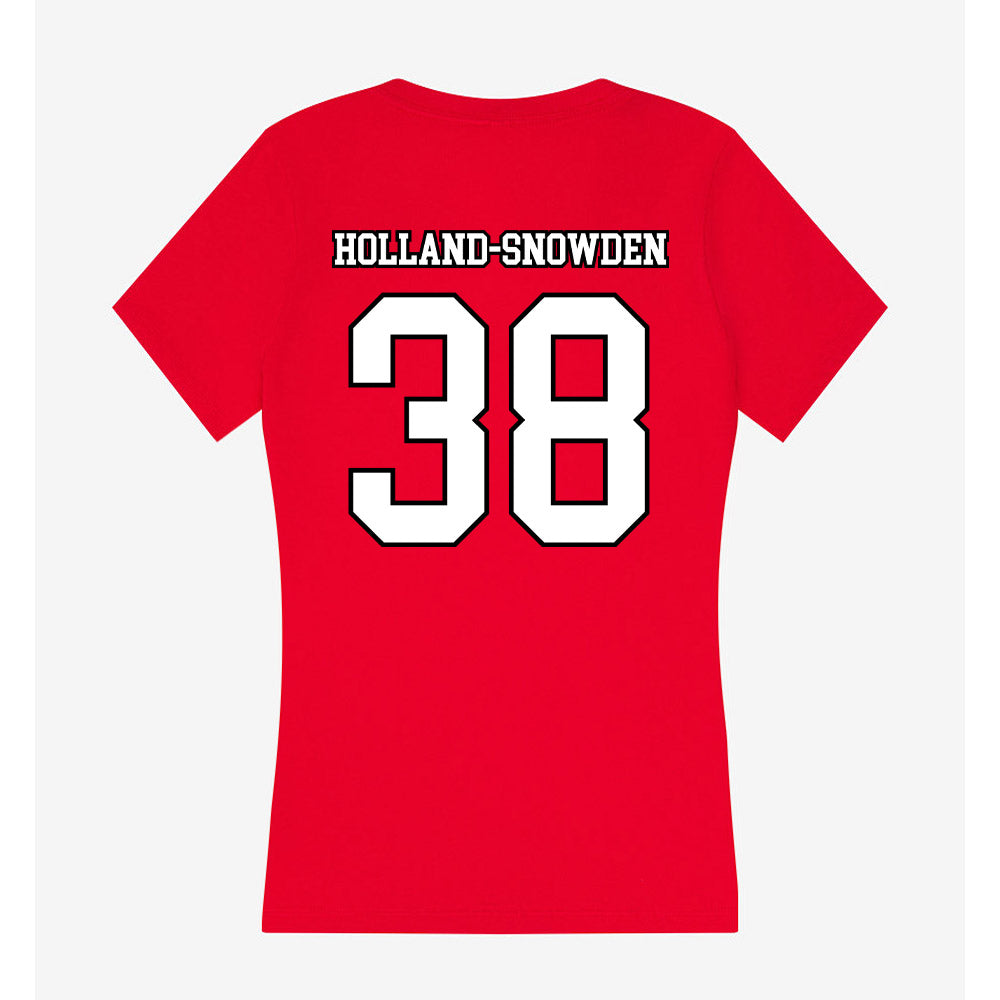 Youngstown State - NCAA Football : Bryant Holland-Snowden - Women's V-Neck T-Shirt-1