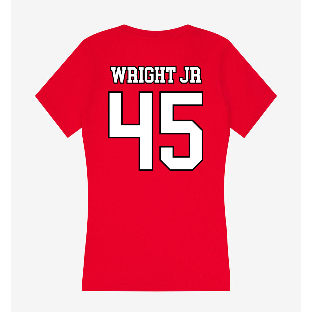Youngstown State - NCAA Football : Mike Wright jr - Women's V-Neck T-Shirt-1