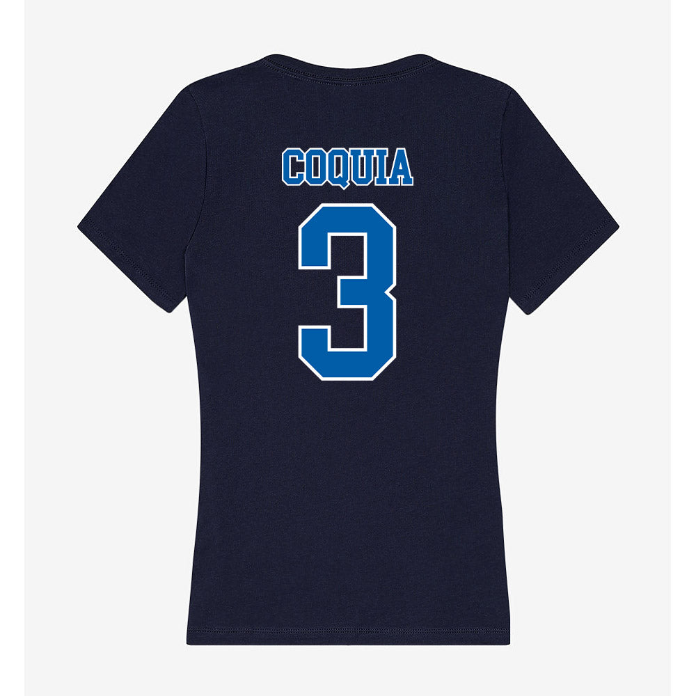 New Orleans - NCAA Men's Basketball : Irish Coquia - Women's V-Neck T-Shirt-1