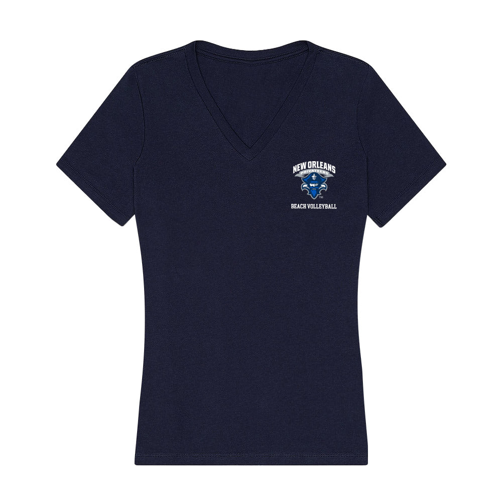 New Orleans - NCAA Beach Volleyball : Lindsey Neal - Women's V-Neck T-Shirt-0