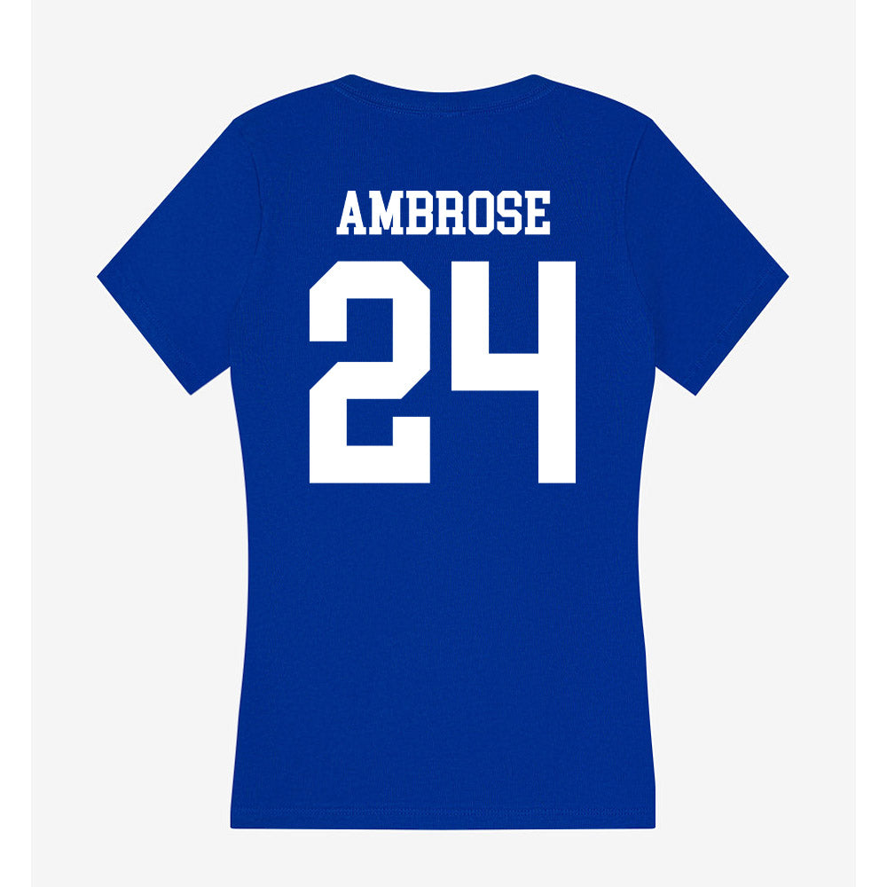 Texas A&M Corpus Christi - NCAA Men's Basketball : Jamal ambrose - Women's V-Neck T-Shirt-1