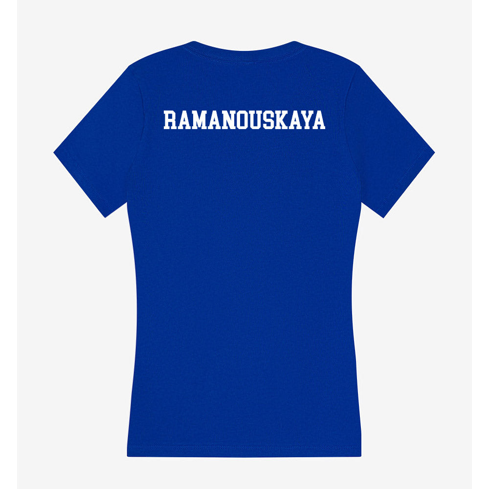 Texas A&M Corpus Christi - NCAA Women's Tennis : Kseniya Ramanouskaya - Women's V-Neck T-Shirt-1