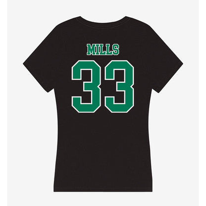 Norfolk State - NCAA Football : Edward Mills - Women's V-Neck T-Shirt-1