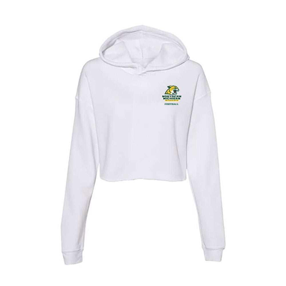 Northern Michigan - NCAA Football : Domanic Stuck - Women's Crop Fleece Hooded Sweatshirt-0