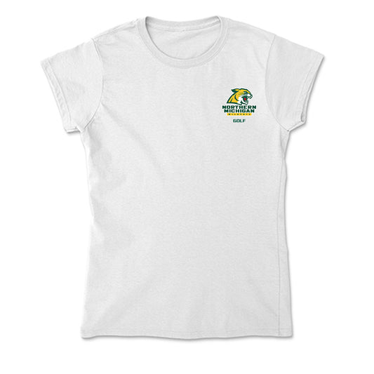 Northern Michigan - NCAA Men's Golf : Russel Sprecher - Soft Style Women’s T-Shirt-0