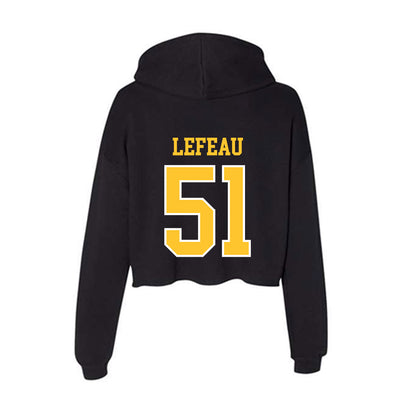 PLU - NCAA Football : Toby Lefeau - Women's Crop Fleece Hoodie-1