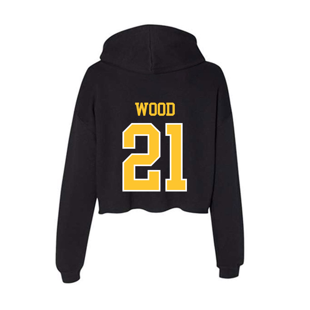 PLU - NCAA Football : Jake Wood - Women's Crop Fleece Hooded Sweatshirt-1