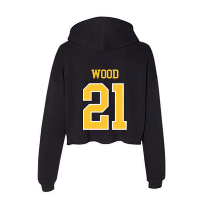 PLU - NCAA Football : Jake Wood - Women's Crop Fleece Hooded Sweatshirt-1