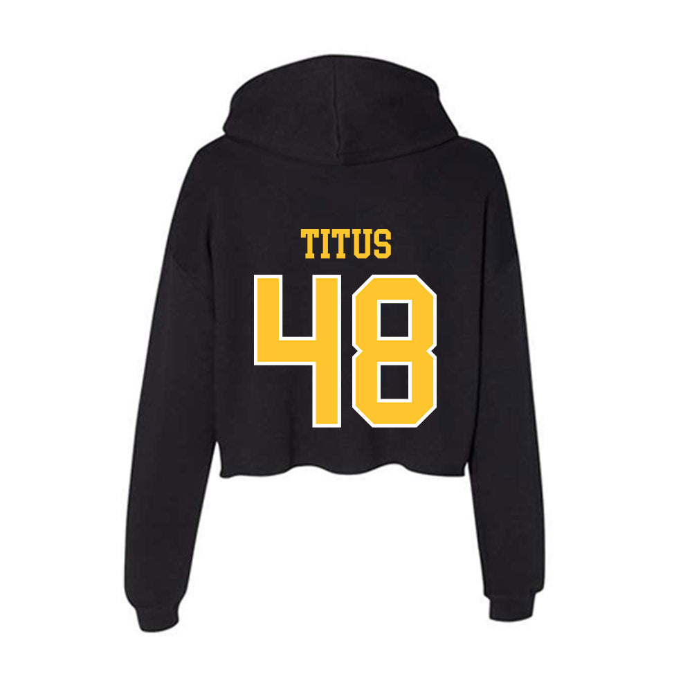 PLU - NCAA Football : Andre Titus - Women's Crop Fleece Hooded Sweatshirt-1