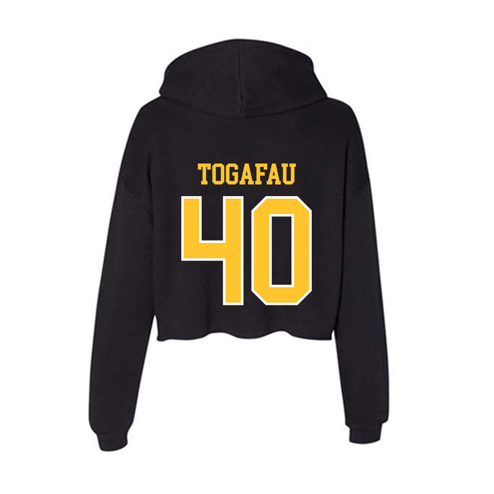 PLU - NCAA Football : Braeden Togafau - Women's Crop Fleece Hoodie-1