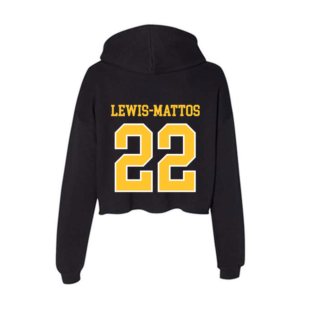 PLU - NCAA Football : Kupaa Lewis-Mattos - Women's Crop Fleece Hooded Sweatshirt-1