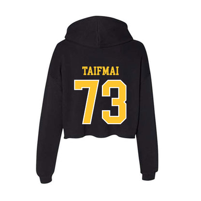 PLU - NCAA Football : Shaun Taifmai - Women's Crop Fleece Hooded Sweatshirt-1