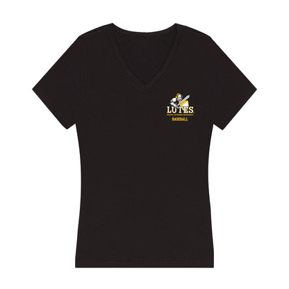 PLU - NCAA Baseball : Ryan Moore - Women's V-Neck T-Shirt-0