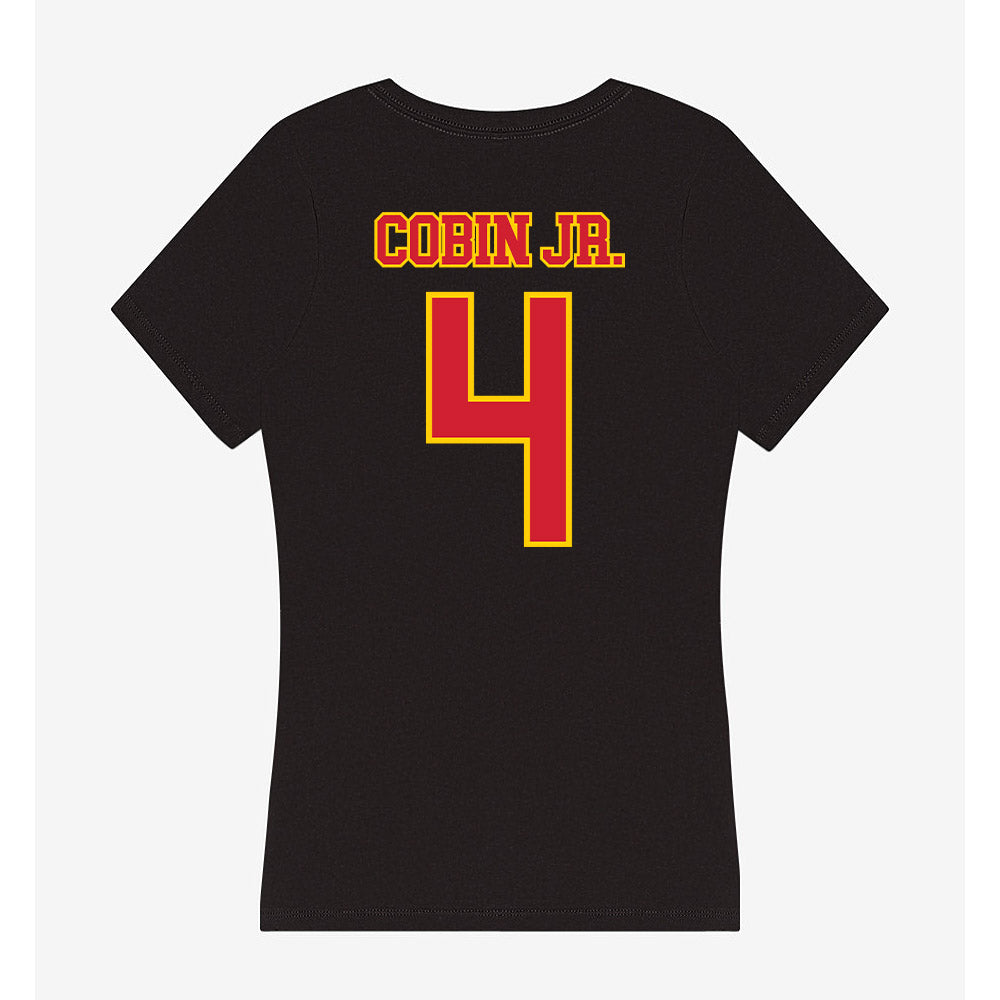 Pitt State - NCAA Men's Basketball : David Cobin Jr. - Women's V-Neck T-Shirt-1