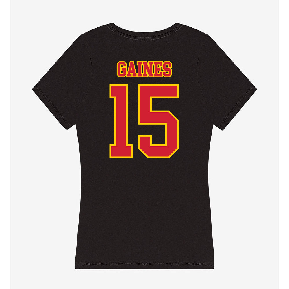 Pitt State - NCAA Football : Daijon Gaines - Women's V-Neck T-Shirt-1
