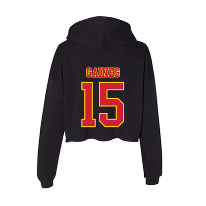 Pitt State - NCAA Football : Daijon Gaines - Women's Crop Fleece Hoodie-1