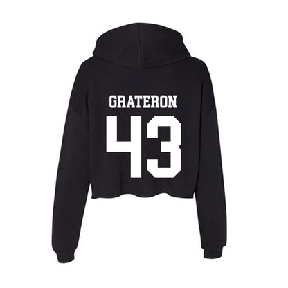 Utah State - NCAA Football : Diego Grateron - Women's Crop Fleece Hoodie-1