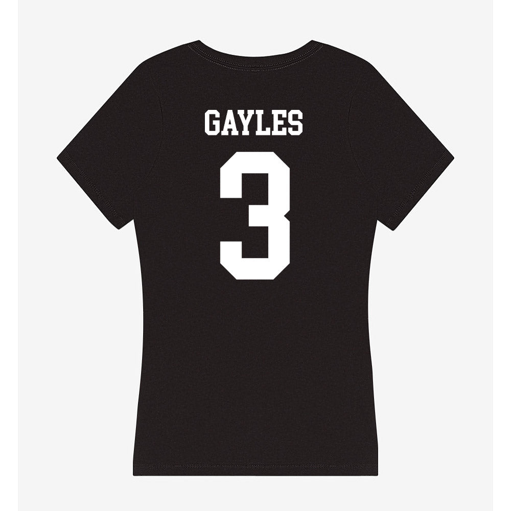 Utah State - NCAA Women's Basketball : Aaliyah Gayles - Women's V-Neck T-Shirt-1