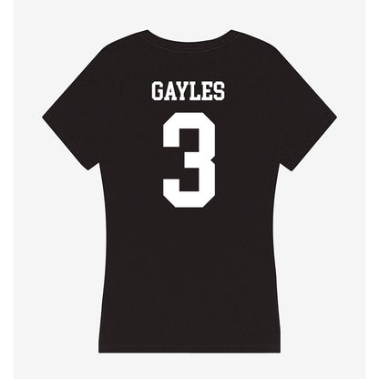 Utah State - NCAA Women's Basketball : Aaliyah Gayles - Women's V-Neck T-Shirt-1