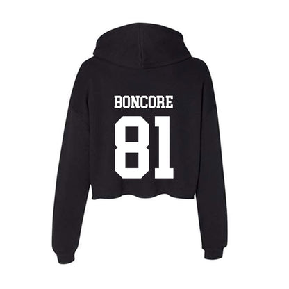 Utah State - NCAA Football : Nikko Boncore - Women's Crop Fleece Hoodie-1