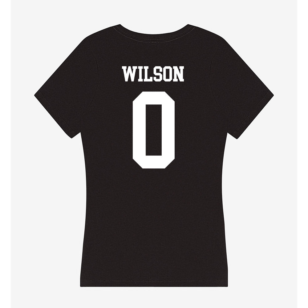 Utah State - NCAA Women's Basketball : Rachel Wilson - Women's V-Neck T-Shirt-1