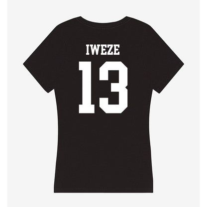 Utah State - NCAA Men's Basketball : David Iweze - Women's V-Neck T-Shirt-1