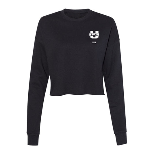 Utah State - NCAA Men's Golf : Esteban Jaramillo - Women's Cropped Crew Fleece-0