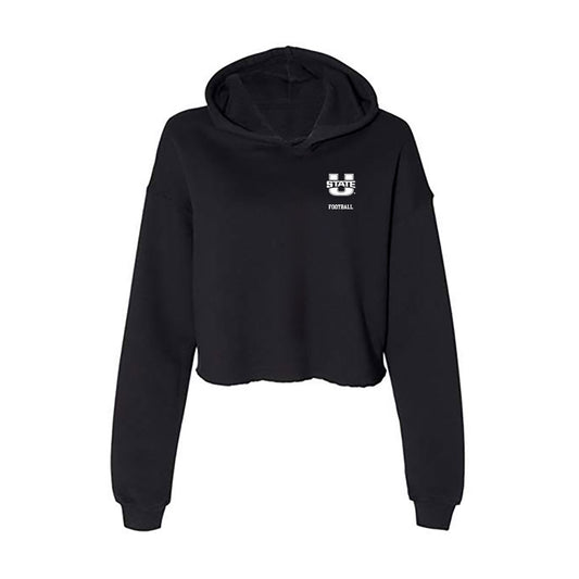 Utah State - NCAA Football : Kellen Bartlett - Women's Crop Fleece Hoodie-0