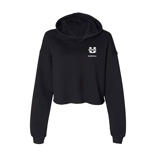 Utah State - NCAA Men's Basketball : Luke Kearney - Women's Crop Fleece Hoodie-0