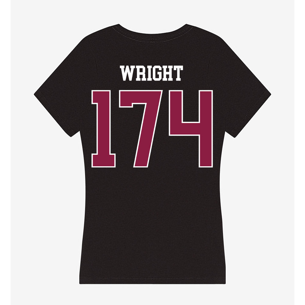 Virginia Tech - NCAA Wrestling : Gage Wright - Women's V-Neck T-Shirt-1
