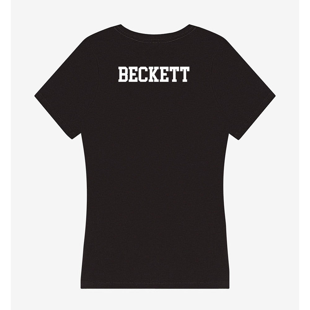 Virginia Tech - NCAA Cheerleading : Alyssa Beckett - Women's V-Neck T-Shirt-1