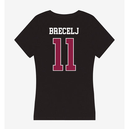 Virginia Tech - NCAA Women's Basketball : Spela Brecelj - Women's V-Neck T-Shirt-1