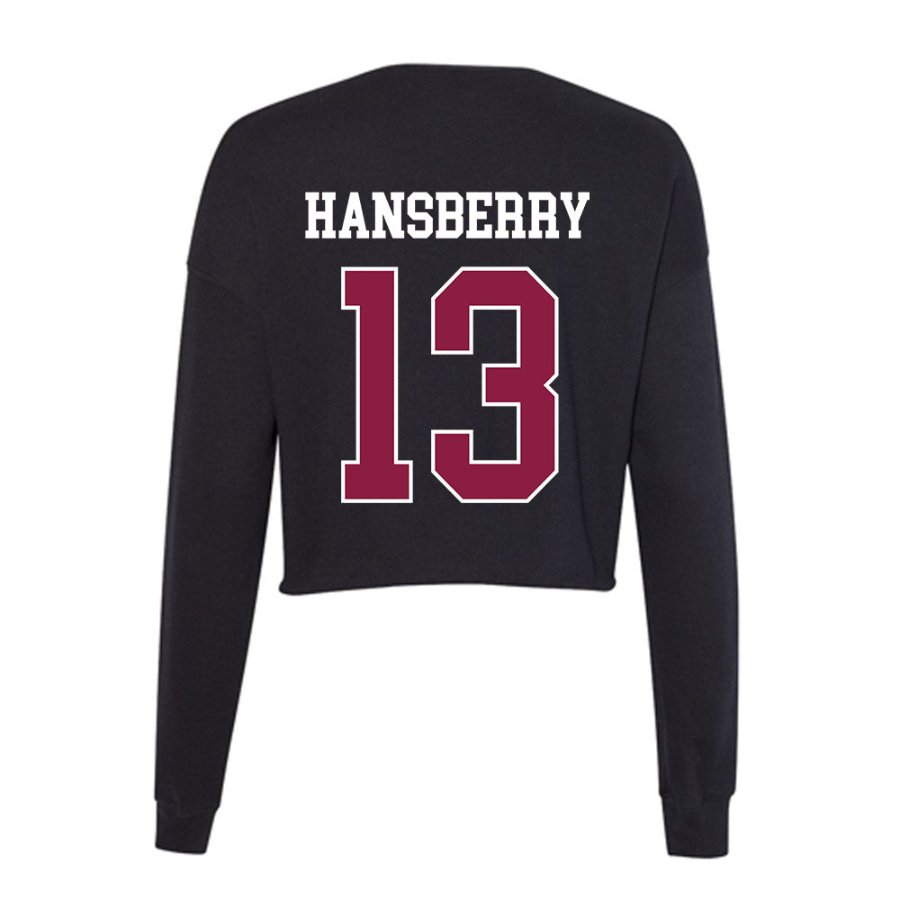 Virginia Tech - NCAA Men's Basketball : Amani Hansberry - Women's Cropped Crew Fleece-1