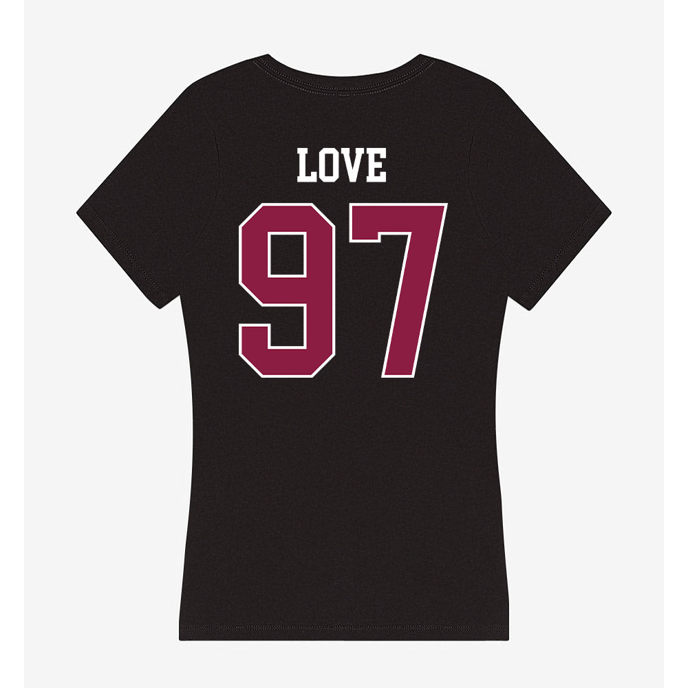 Virginia Tech - NCAA Football : John Love - Women's V-Neck T-Shirt-1