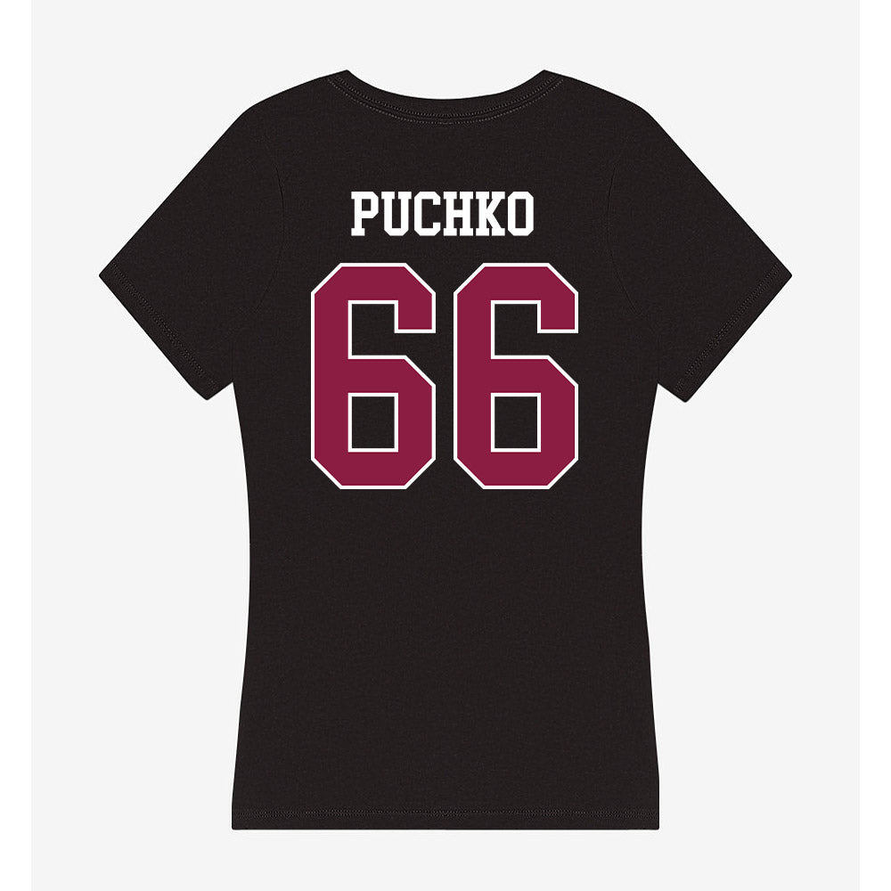Virginia Tech - NCAA Men's Track & Field : Uladzislau Puchko - Women's V-Neck T-Shirt-1