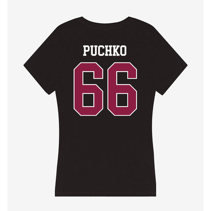 Virginia Tech - NCAA Men's Track & Field : Uladzislau Puchko - Women's V-Neck T-Shirt-1